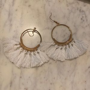 White Tassel Earings